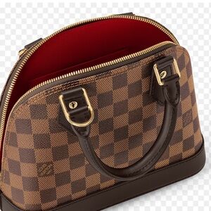 NWOT Authentic Louis Vuitton Checkered Handbag with Red Interior